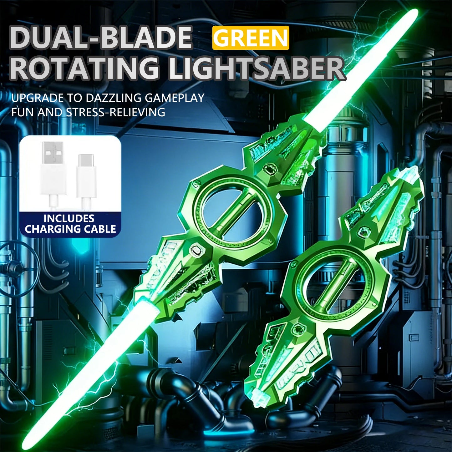 Sound & Light Rotate Sword 14 Multi-Color Flash LED Light Shine Cosplay Sword Toy Party Family Interactive Toy for Kids & Adult