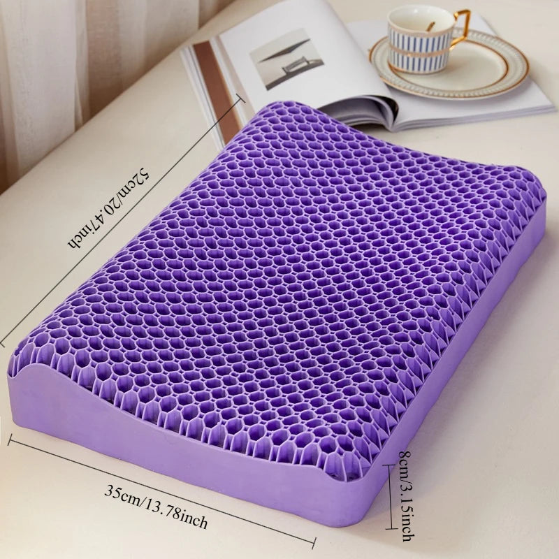 Pectin Pillow Breathable Air Layer TPE Pillow Washable with Water, Zero Pressure Cervical Neck Pillow Latex Adult Single