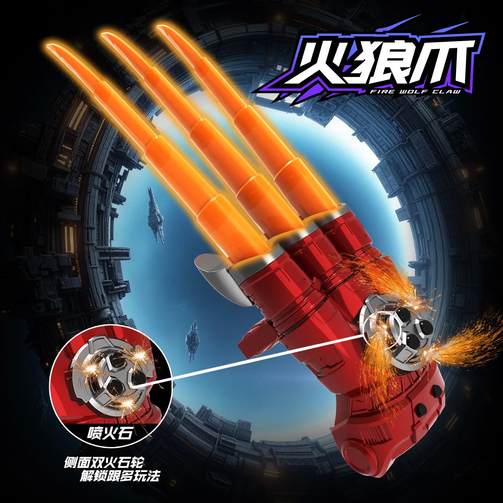 WolfStrike™ Light-Up Retractable Claw Sword with Glowing Laser Effects