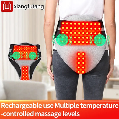 Red Light Heating Menstrual Period Pad for Women Cramps Massager Heat Therapy Wrap for Abdomen Pain and Cramps Relief