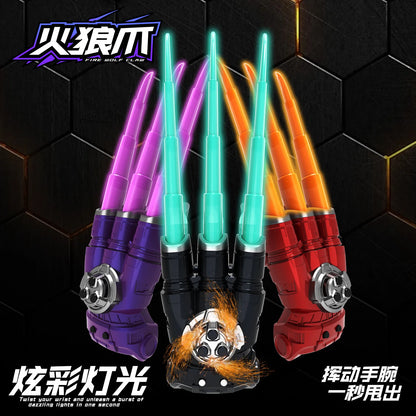 WolfStrike™ Light-Up Retractable Claw Sword with Glowing Laser Effects