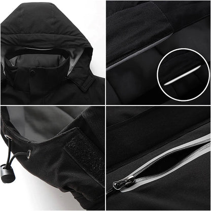 Winter 8 Zone Heated Jackets Electric Heated Clothes Unisex USB Heating Hooded Outdoor Windproof Waterproof Hiking Skiing Cloth