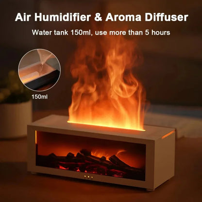 Air Humidifier Essential Oils Humidifiers Home Aroma Humidifier Flame Automatic Fragrance Diffuser with LED Light Remote Control