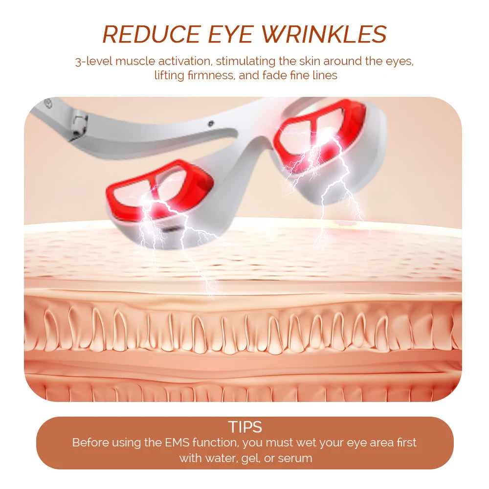 3D Eye Beauty Massager Red Light Eye Fatigue Dark Circles Reduce Fine Lines Relax Massager Eye Care Device