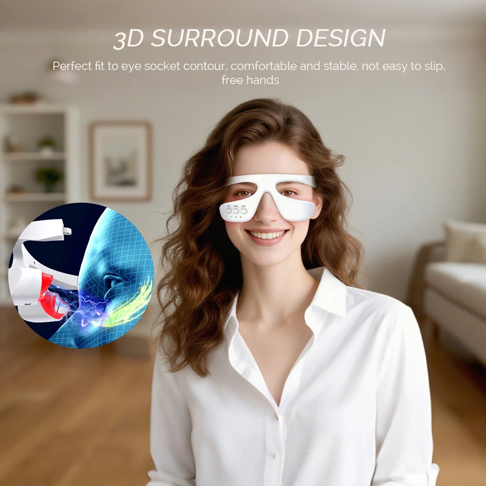 3D Eye Beauty Massager Red Light Eye Fatigue Dark Circles Reduce Fine Lines Relax Massager Eye Care Device