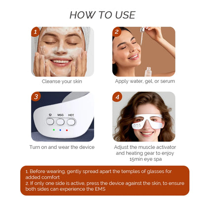 3D Eye Beauty Massager Red Light Eye Fatigue Dark Circles Reduce Fine Lines Relax Massager Eye Care Device