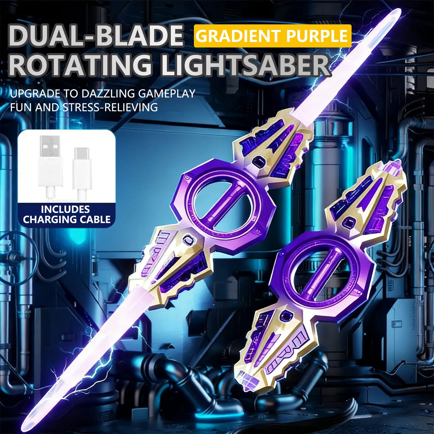Sound & Light Rotate Sword 14 Multi-Color Flash LED Light Shine Cosplay Sword Toy Party Family Interactive Toy for Kids & Adult