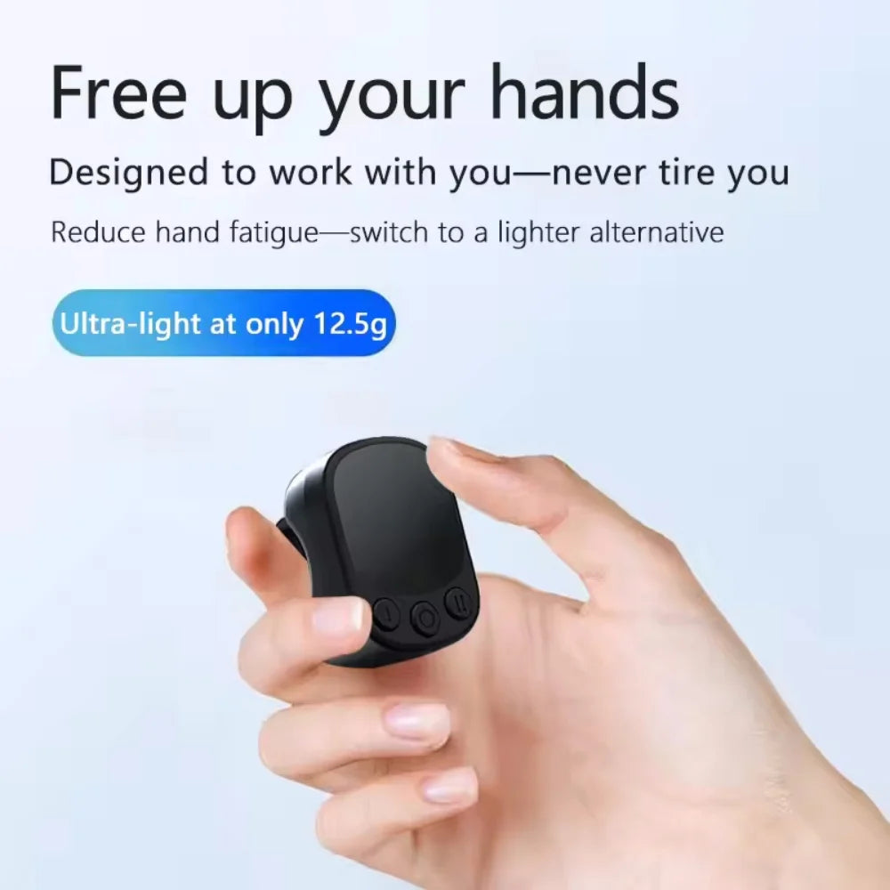 Wireless Bluetooth Ring Mouse with Touch Screen Remote Control Lightweight for Tiktok Youtube Air Mice for Ios Android Tablet