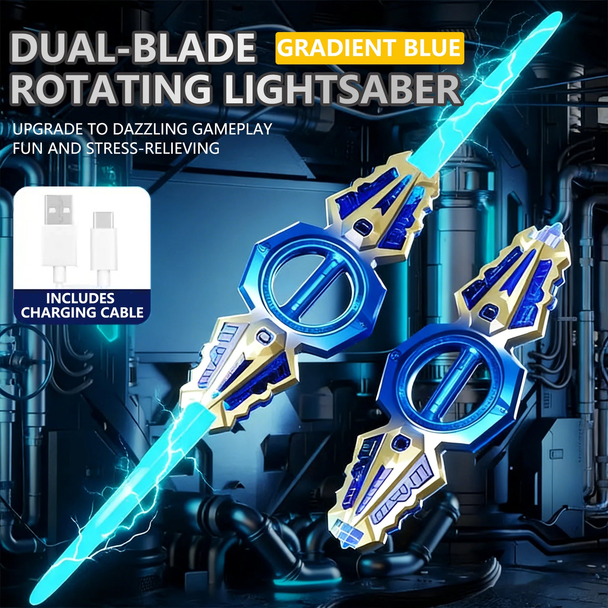 Sound & Light Rotate Sword 14 Multi-Color Flash LED Light Shine Cosplay Sword Toy Party Family Interactive Toy for Kids & Adult