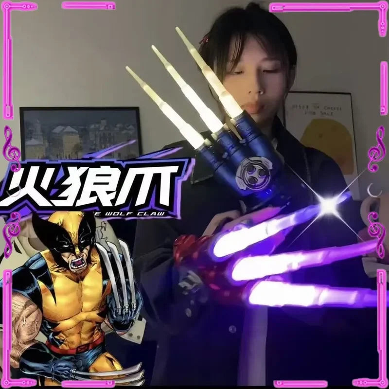 WolfStrike™ Light-Up Retractable Claw Sword with Glowing Laser Effects
